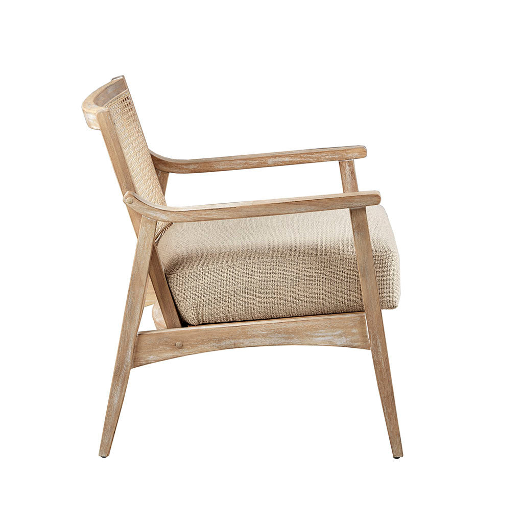 Kelly Mid-Century Modern Rattan Accent Arm Chair