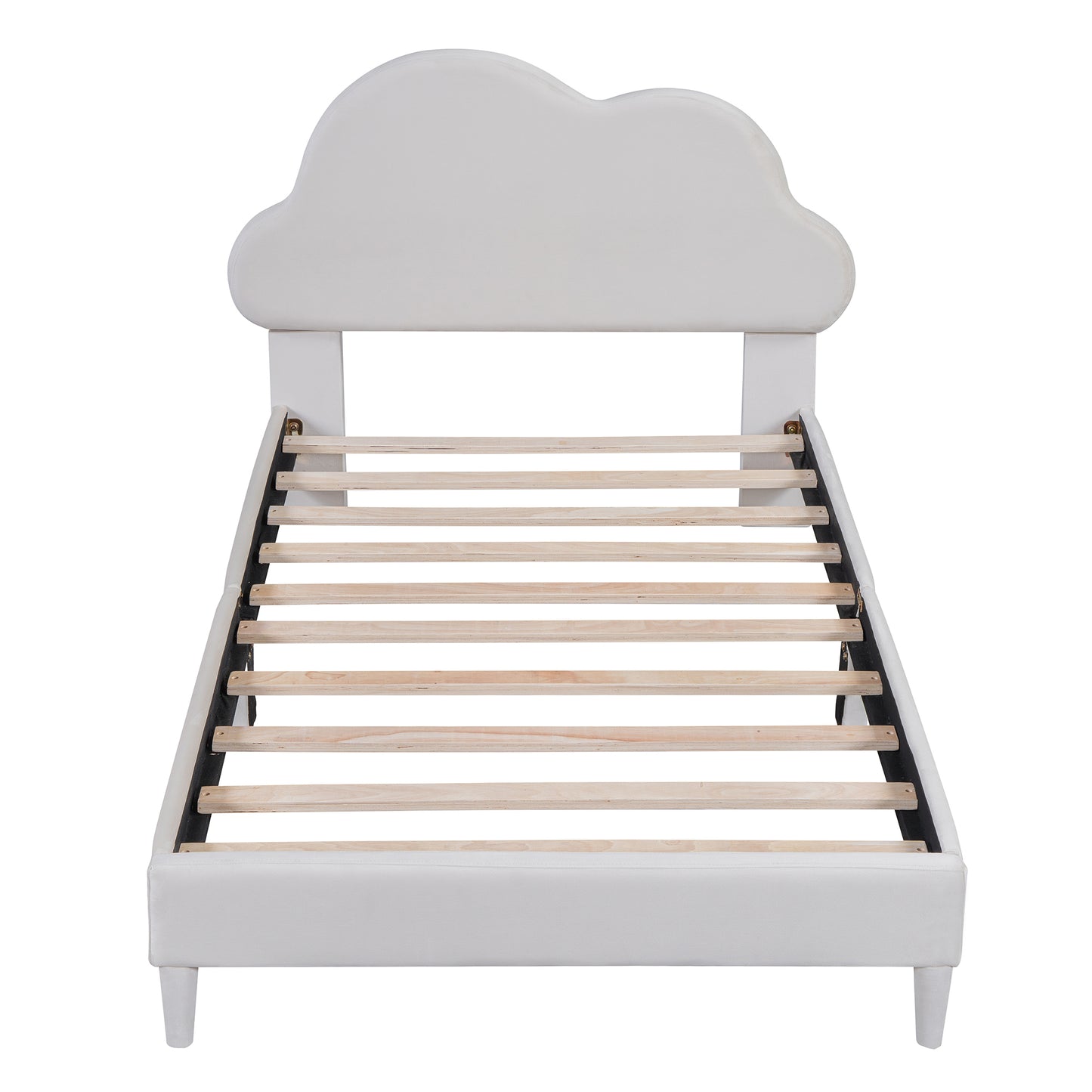 Melodi Cloud Shape Velvet Youth Platform Bed