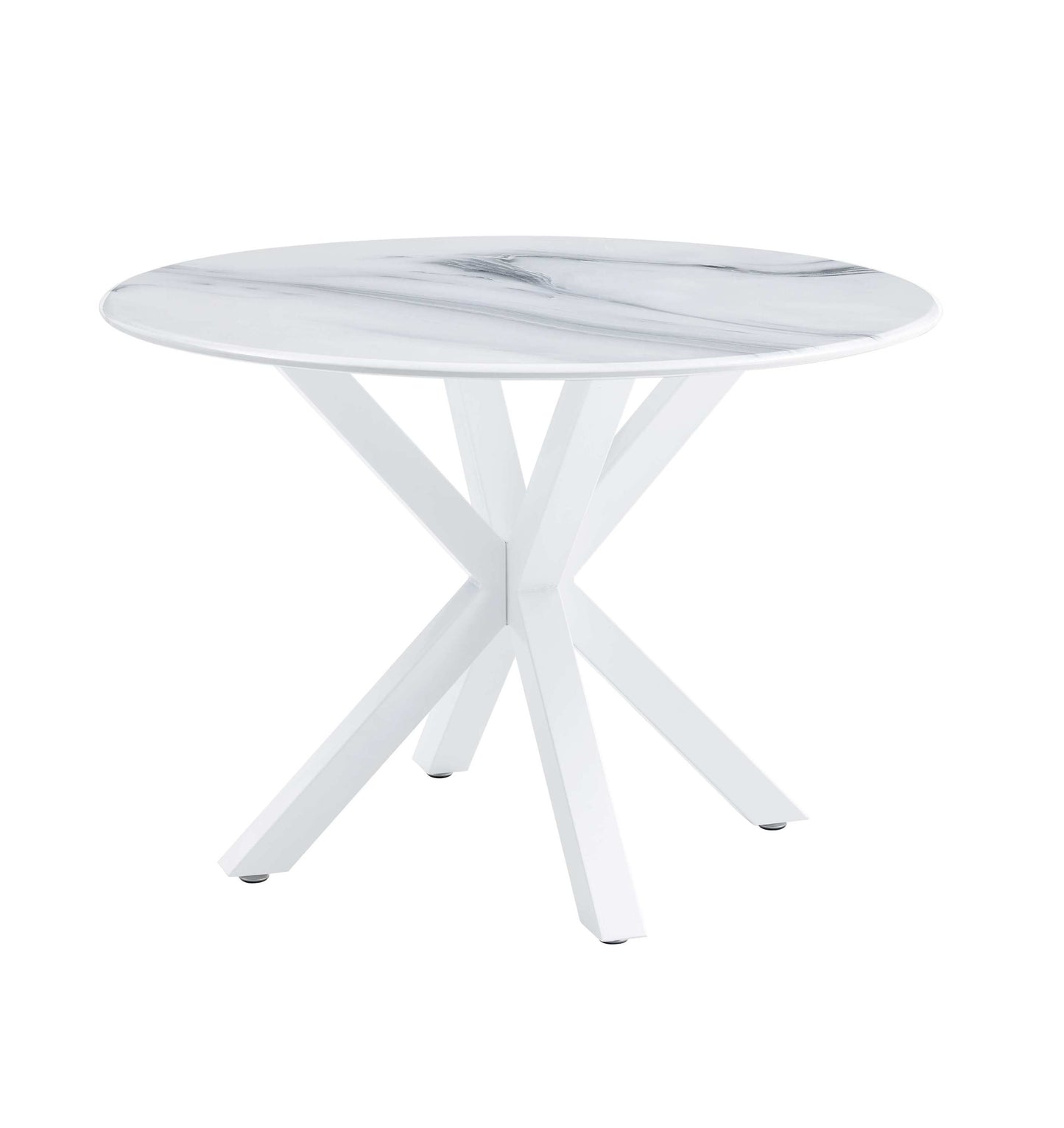 Willow Mid-Century Modern 42.1" White Round Pedestal Dining Table