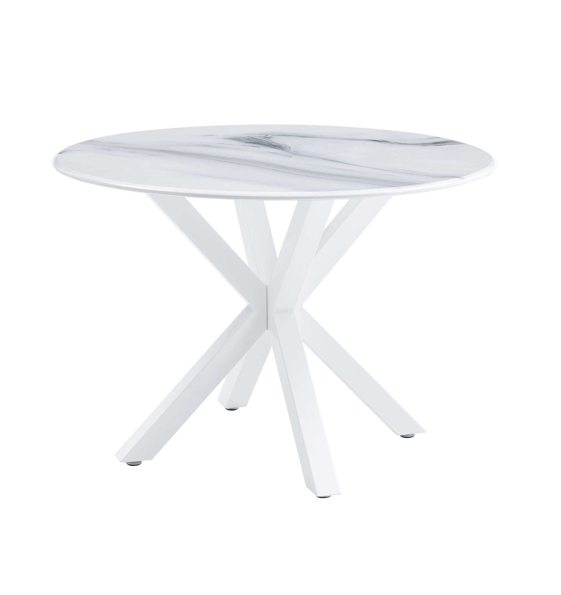 Willow Mid-Century Modern 42.1" White Round Pedestal Dining Table