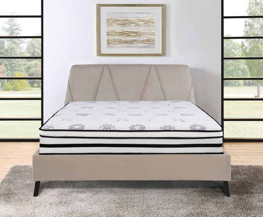 12-inch California King Mattress Highly Breathable Quilted Cover Hybrid Mattress, White, Plush Foam Mattress in a Box, Luxury Comfort Mattress