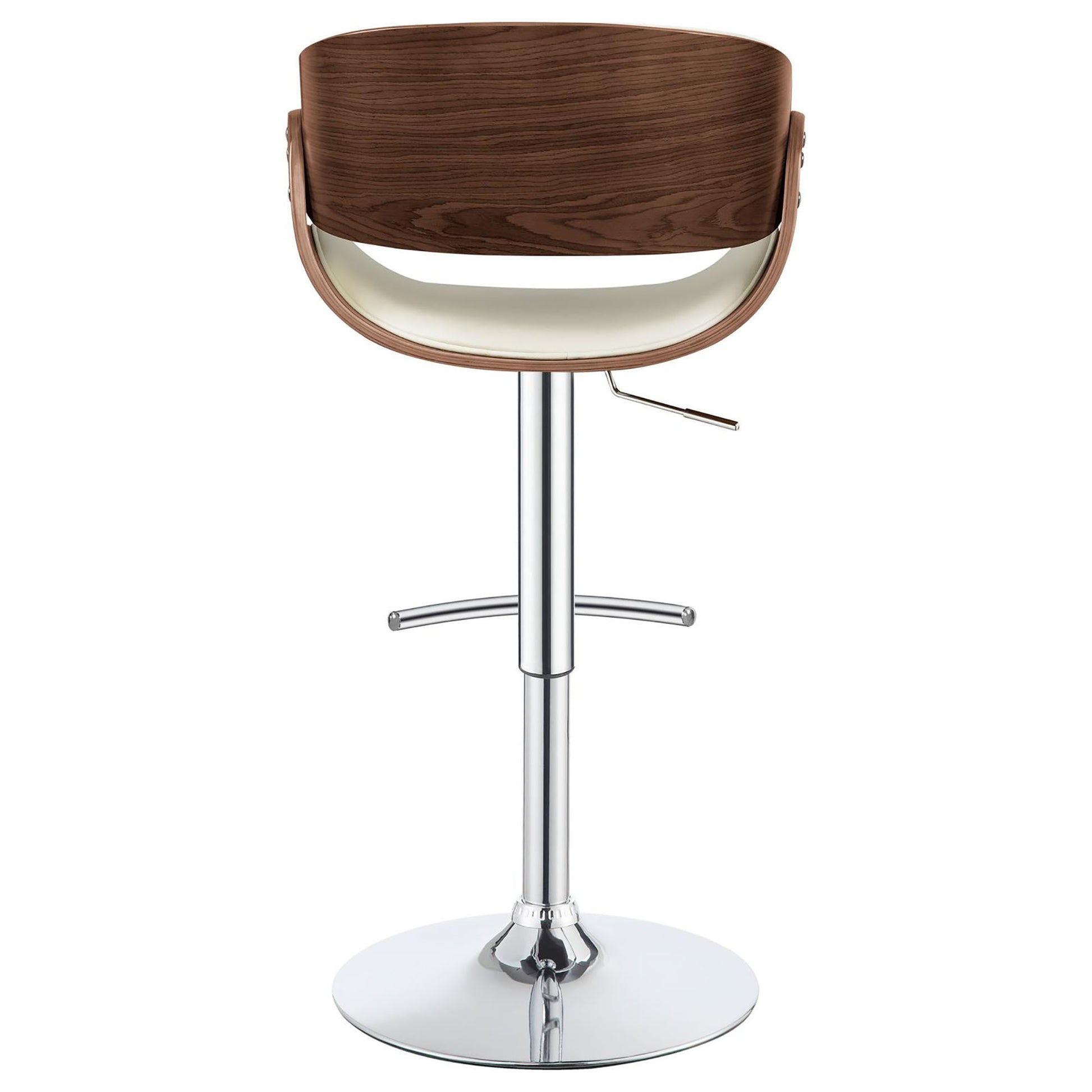 Noelani Ecru and Chrome Adjustable Bar Stool Set of 1