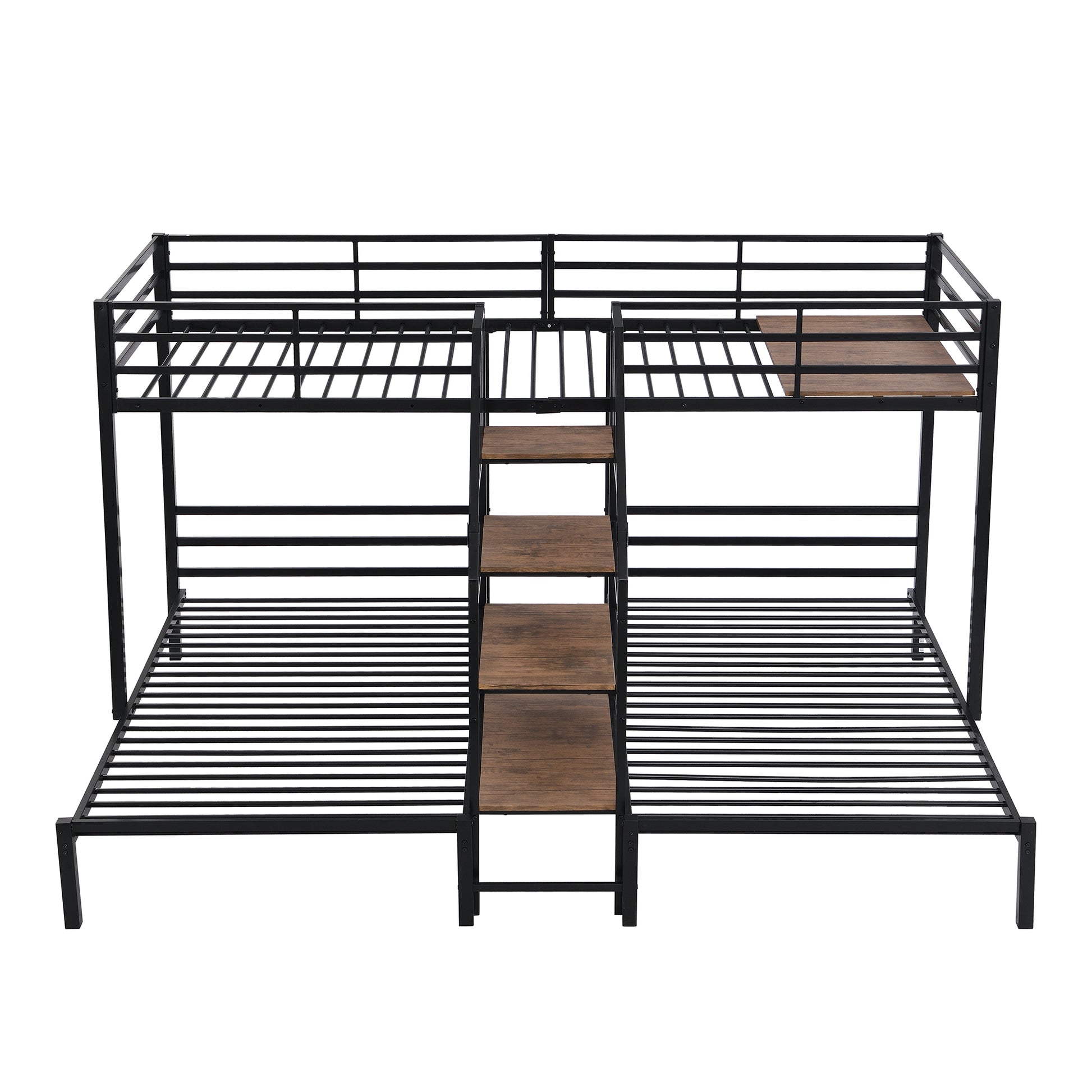 Adams Triple Metal Twin Bunk Bed, Black