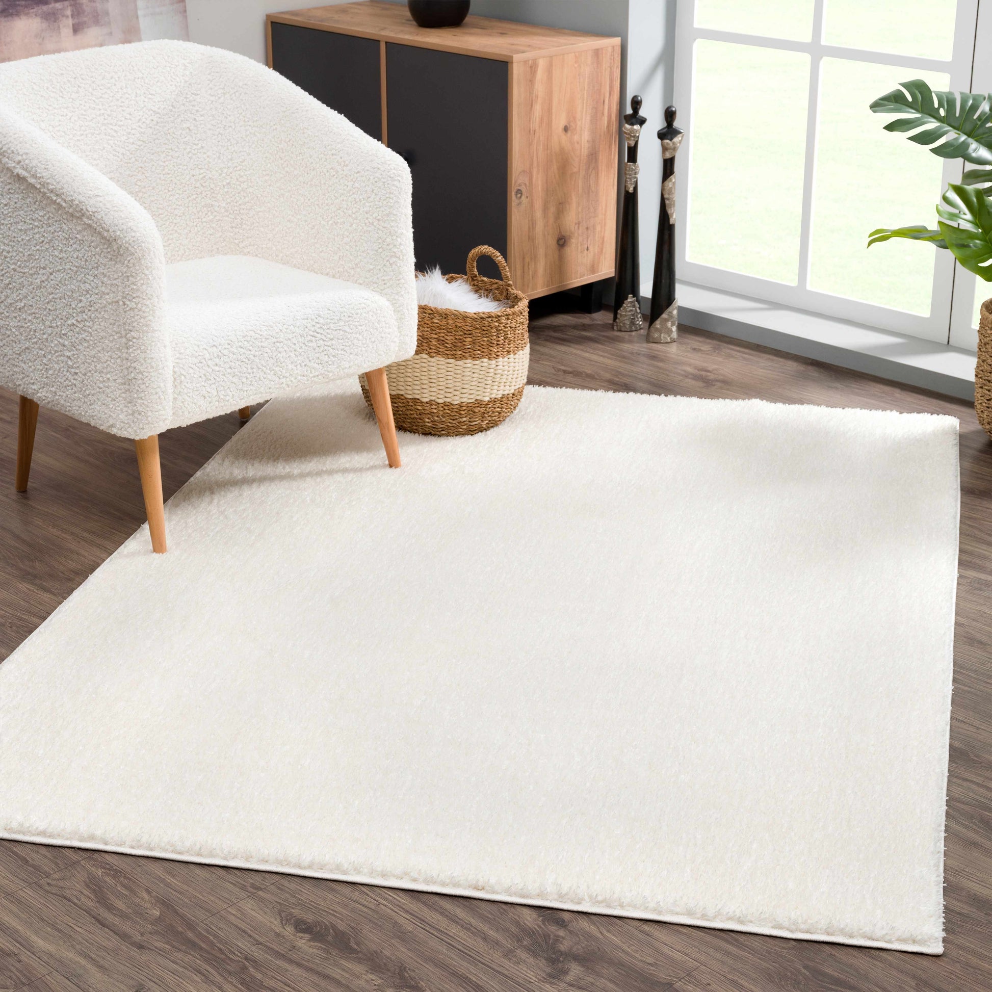 Judy White Washable Area Rug