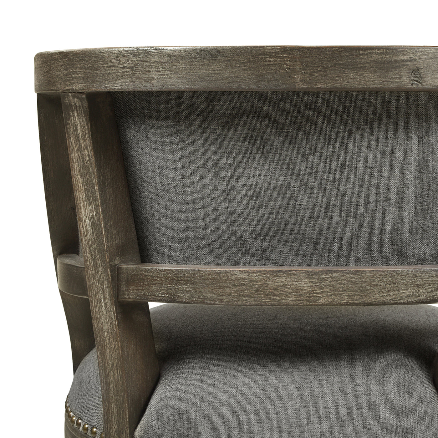 Paris 26.5” Farmhouse Counter Height Bar Stool with Backrest, Weathered Grey Linen