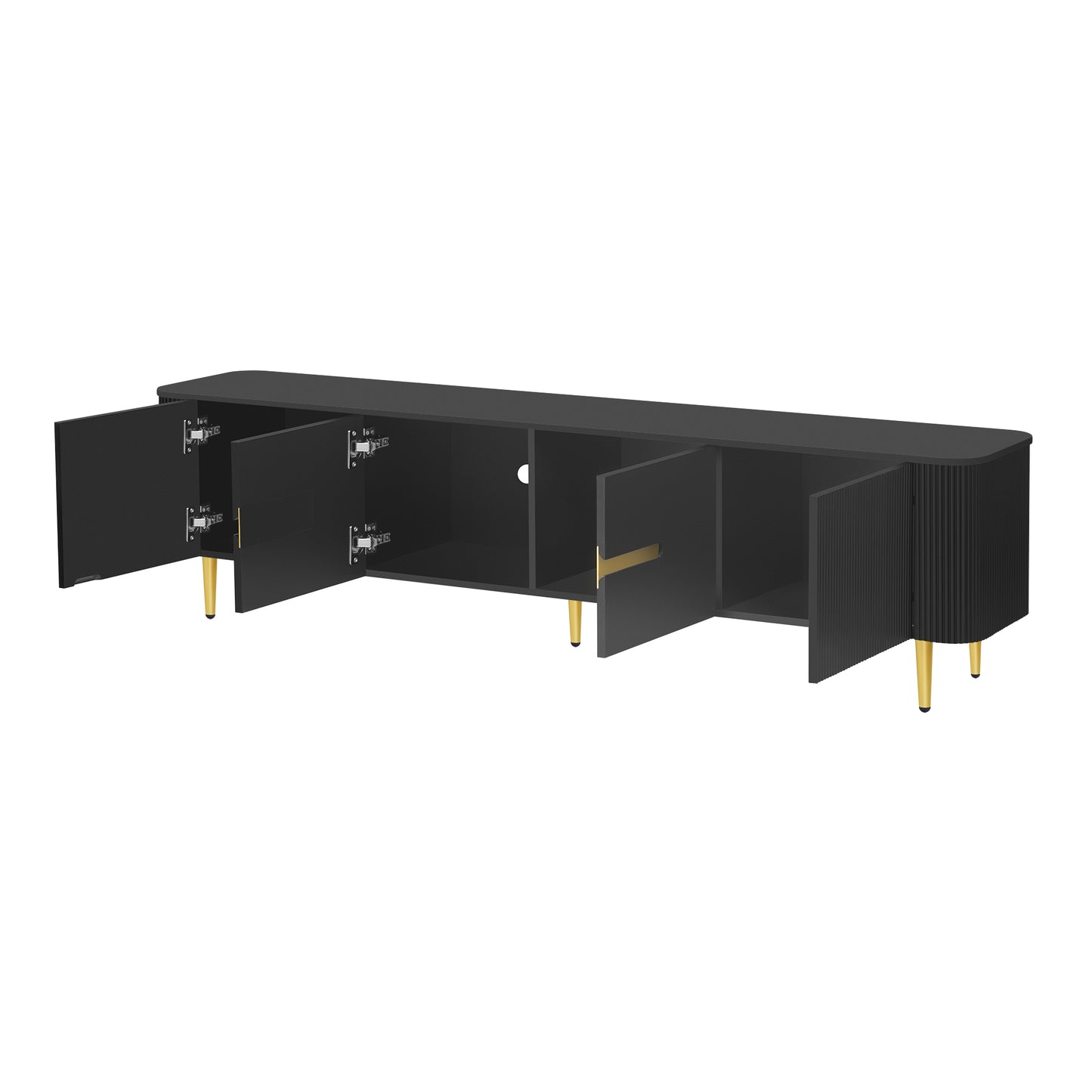 Bramwell 78' Modern Minimalist TV Console, Black