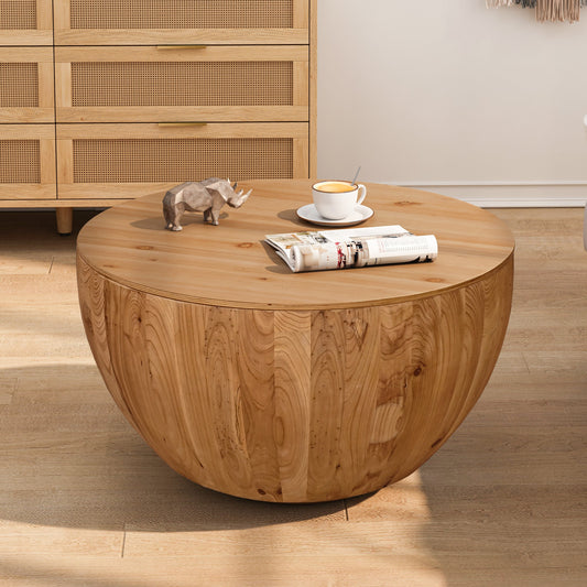 Arthur Wooden Bucket Style Coffee Table, Natural