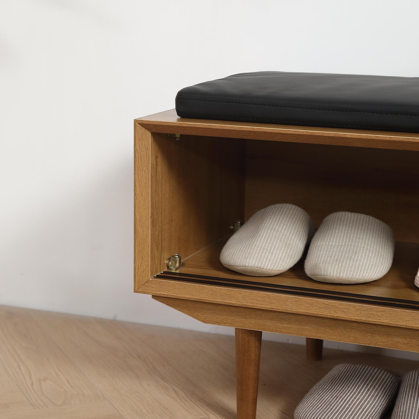 Misha Mid-Century Modern Storage Bench