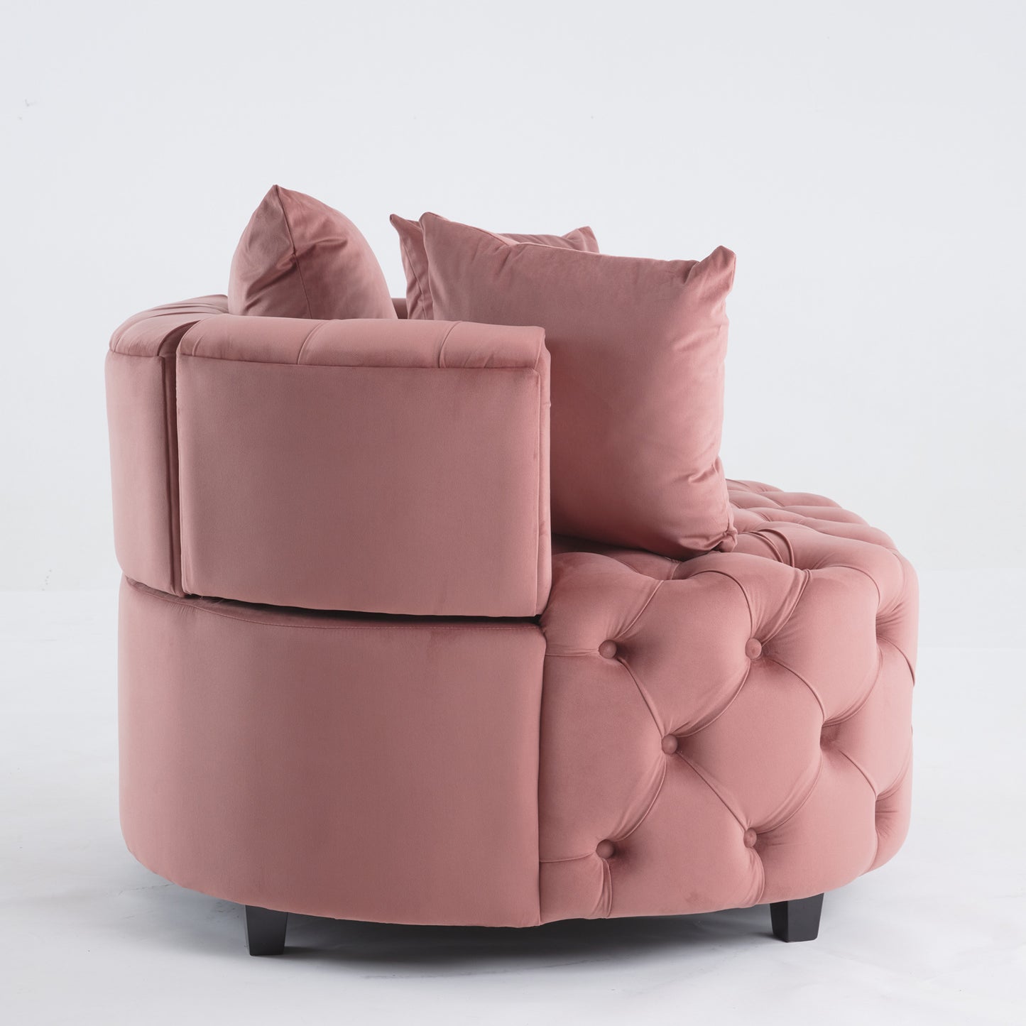 Fayola Velvet Akili Accent Chair, Pink