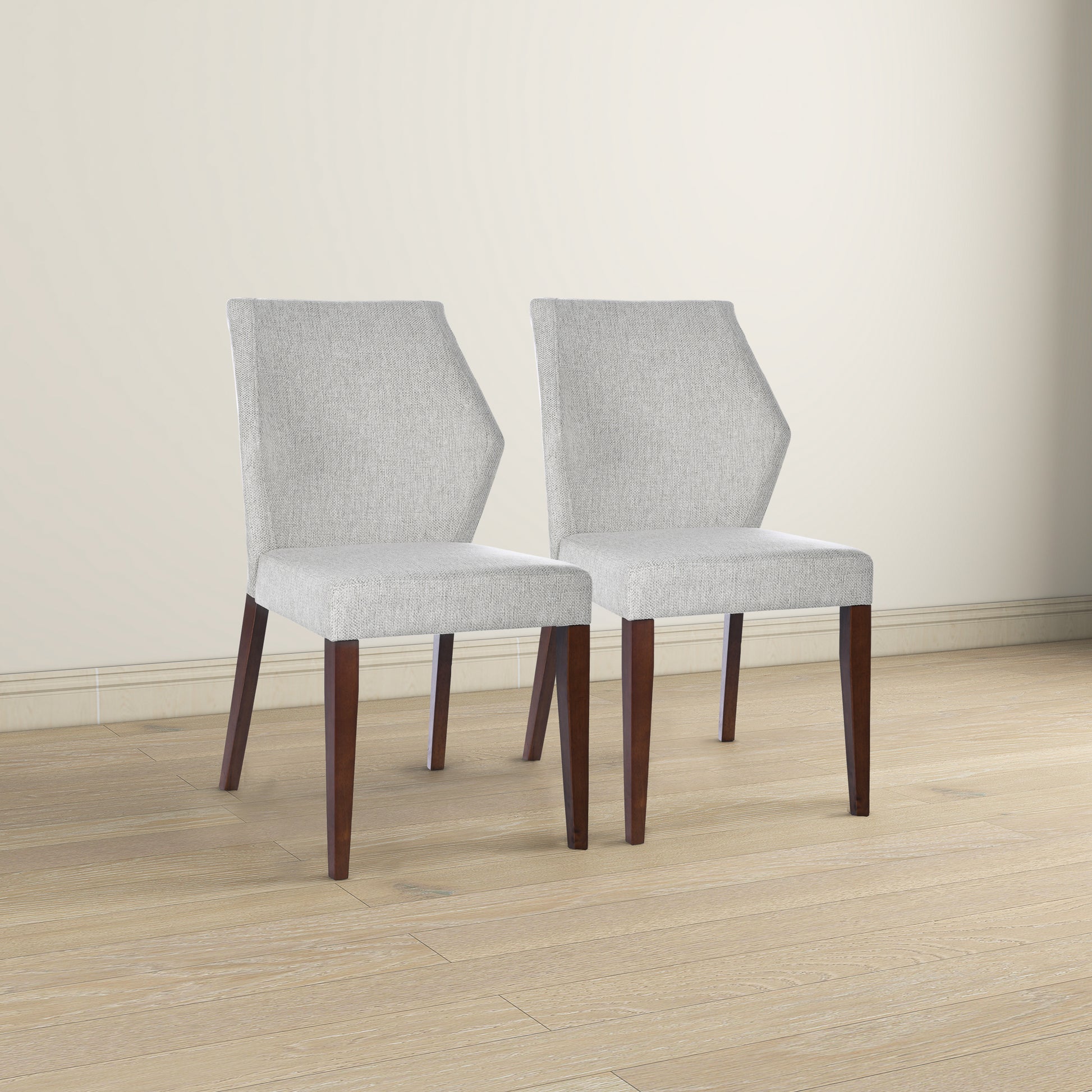 Luca Light Grey Fabric Dining Chair Set Of 2