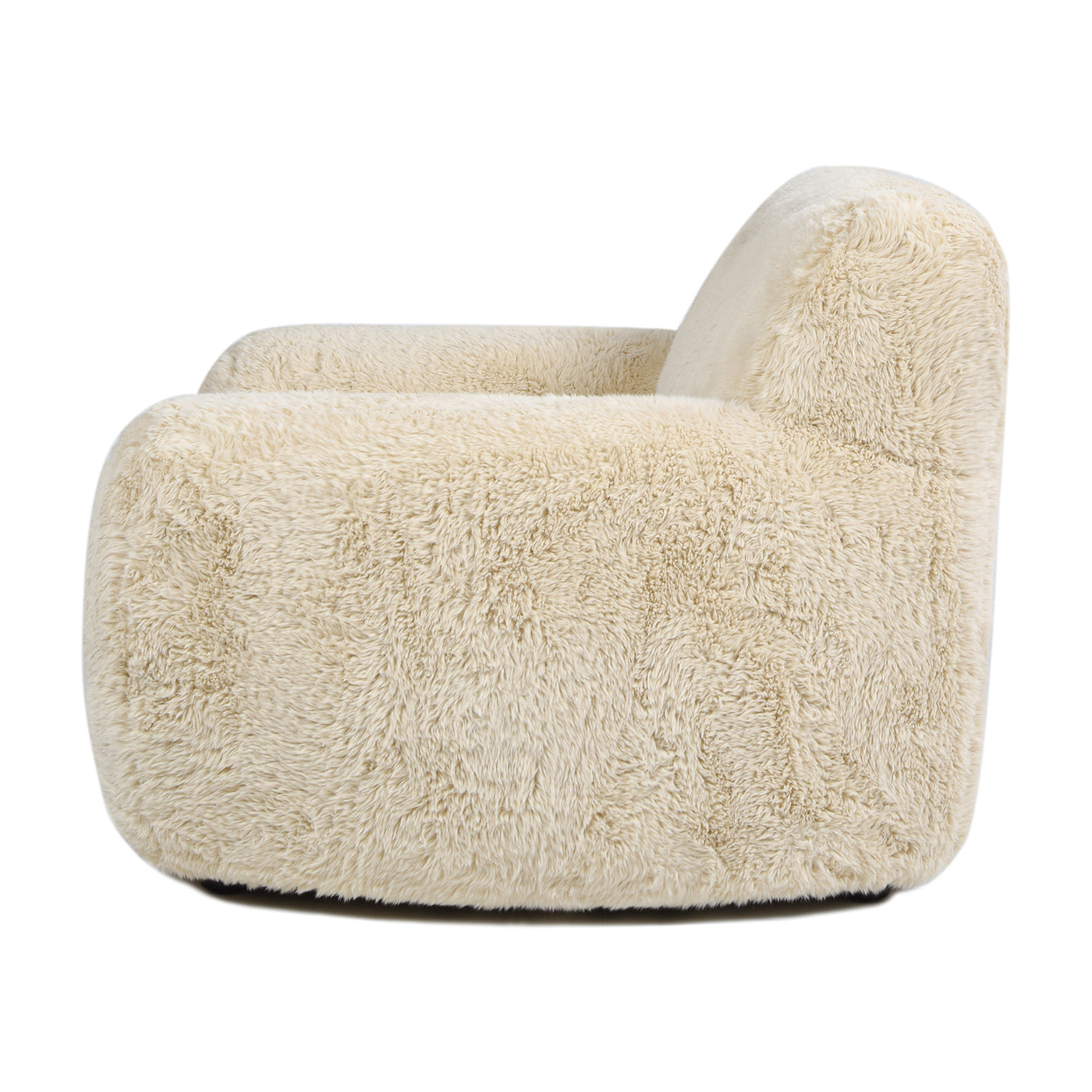 Summit 49' Faux Sheepskin Overstuffed Arm Chair, Cream Beige Faux Fur