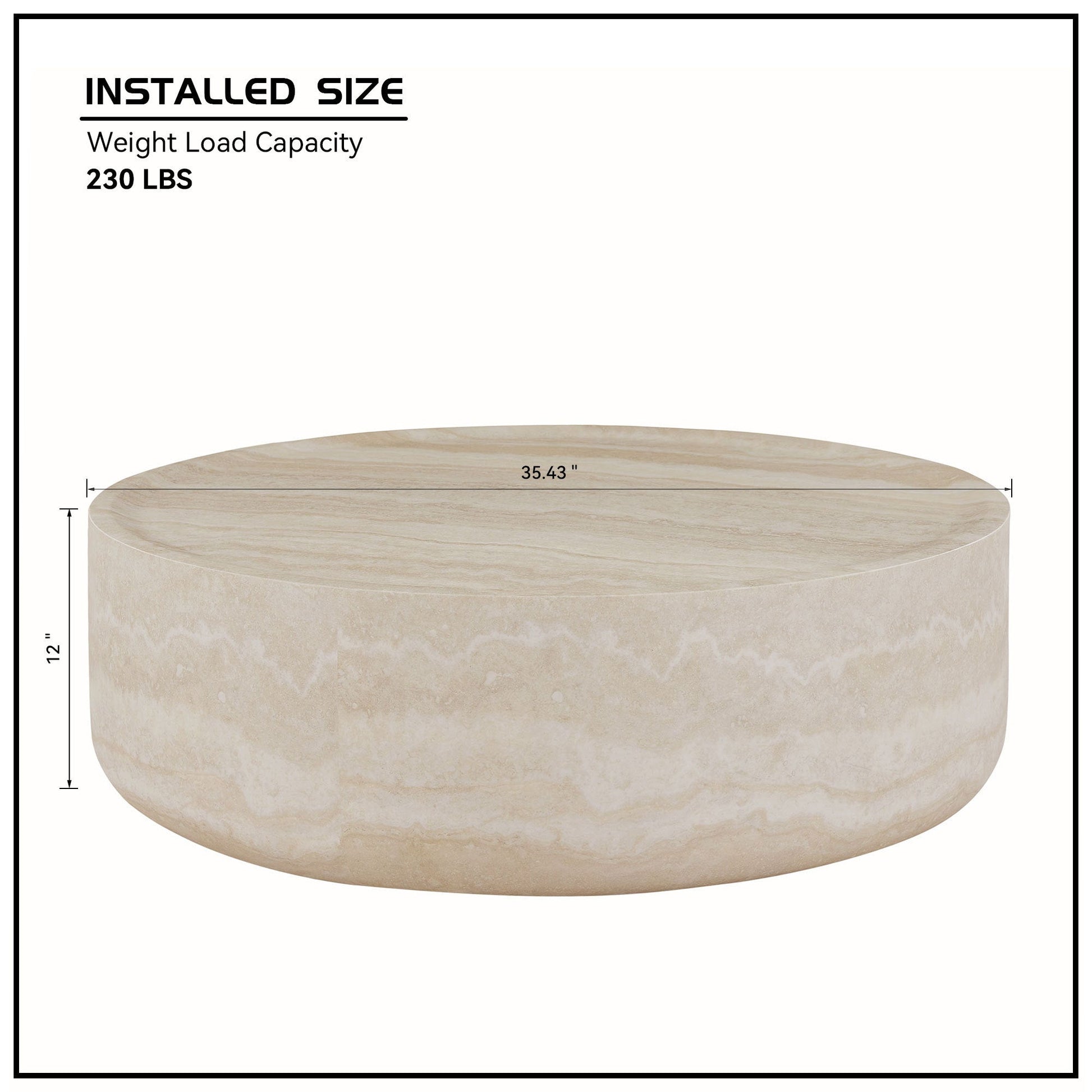 Ianthe 35.43'' Round Faux Marble Coffee Table, Mars Pattern