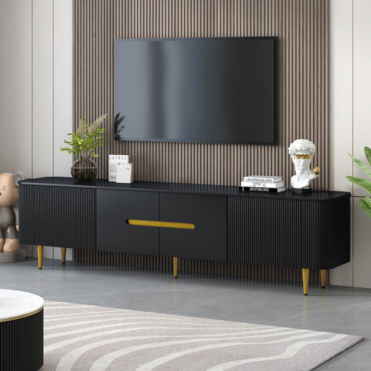 Bramwell 78' Modern Minimalist TV Console, Black