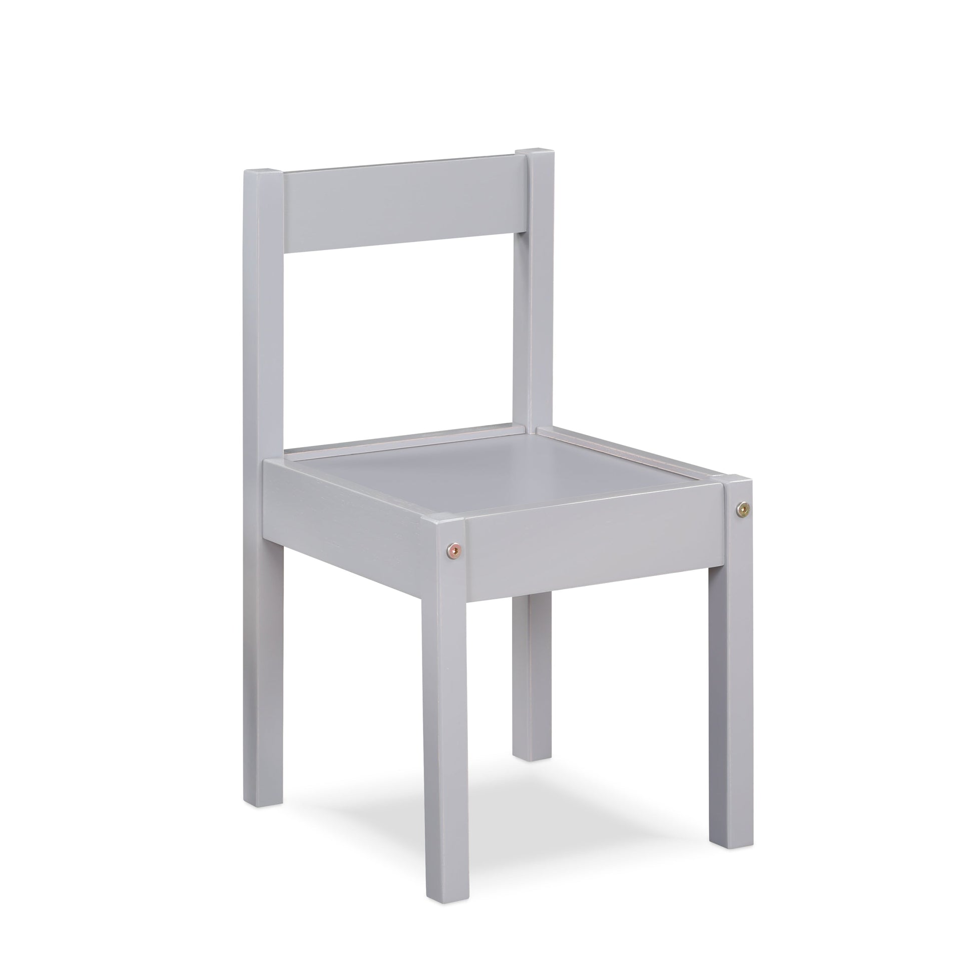 Della 3-Piece Solid Wood Kids Table & Two Chair Set, Gray