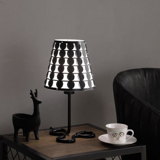 16' Traci Black Geometric Metal Table Lamp