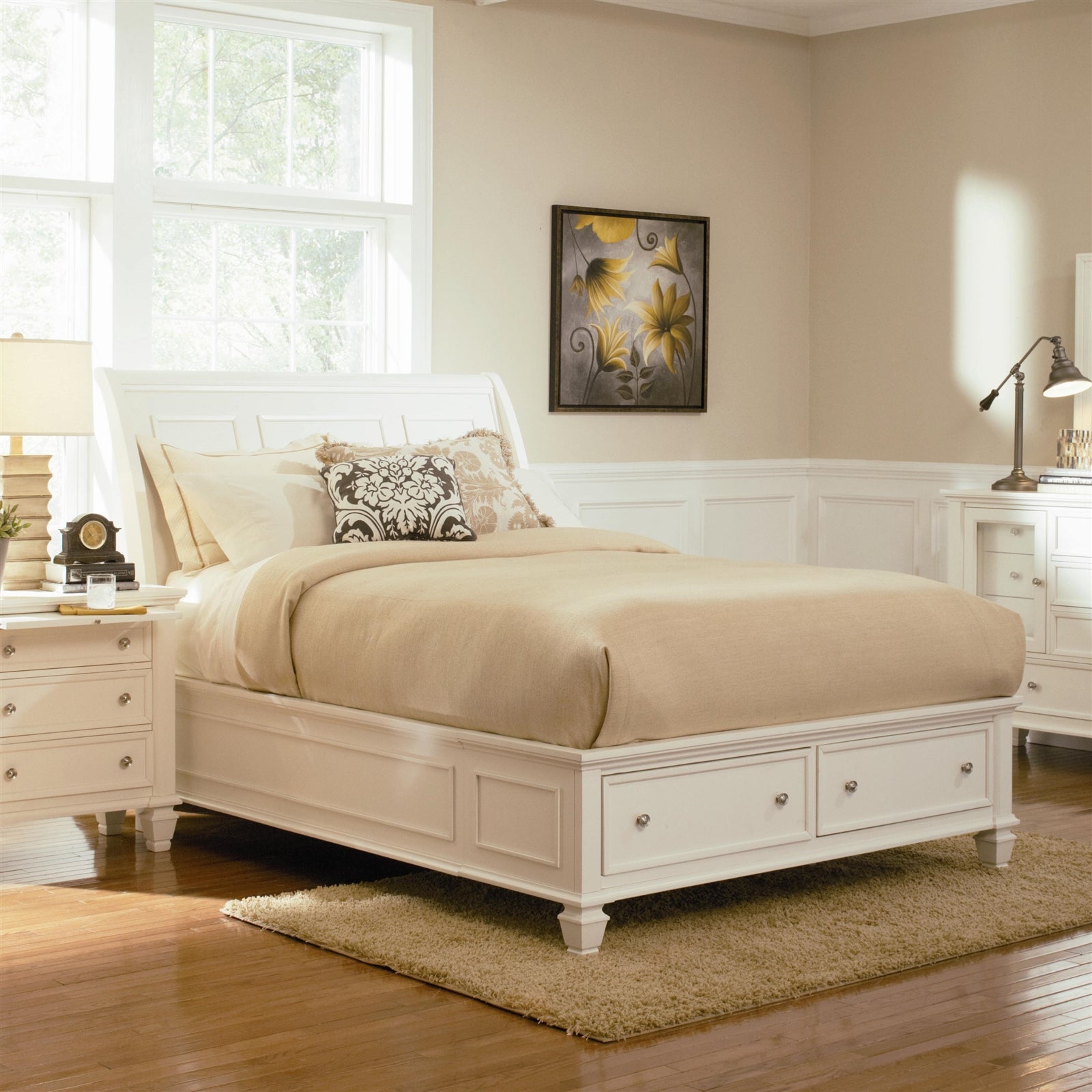 Sandy Beach Cottage Style King Storage Bed