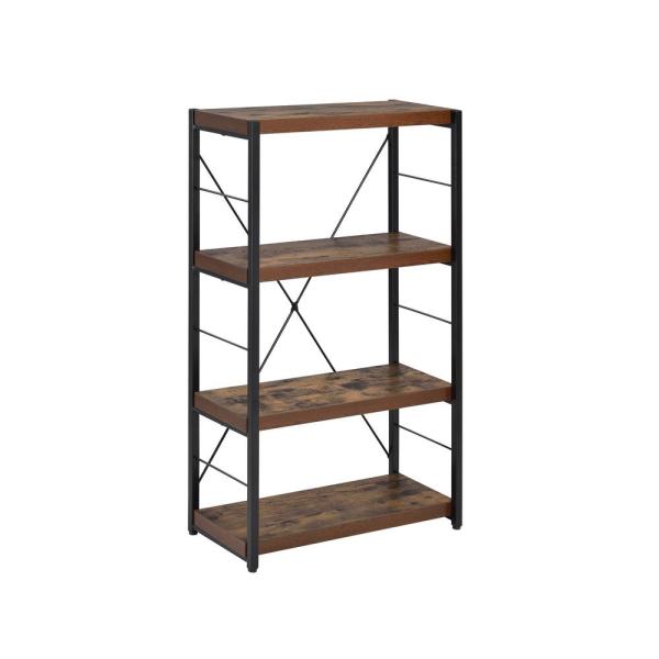 ACME Bob Bookshelf in Weathered Oak & Black 92399