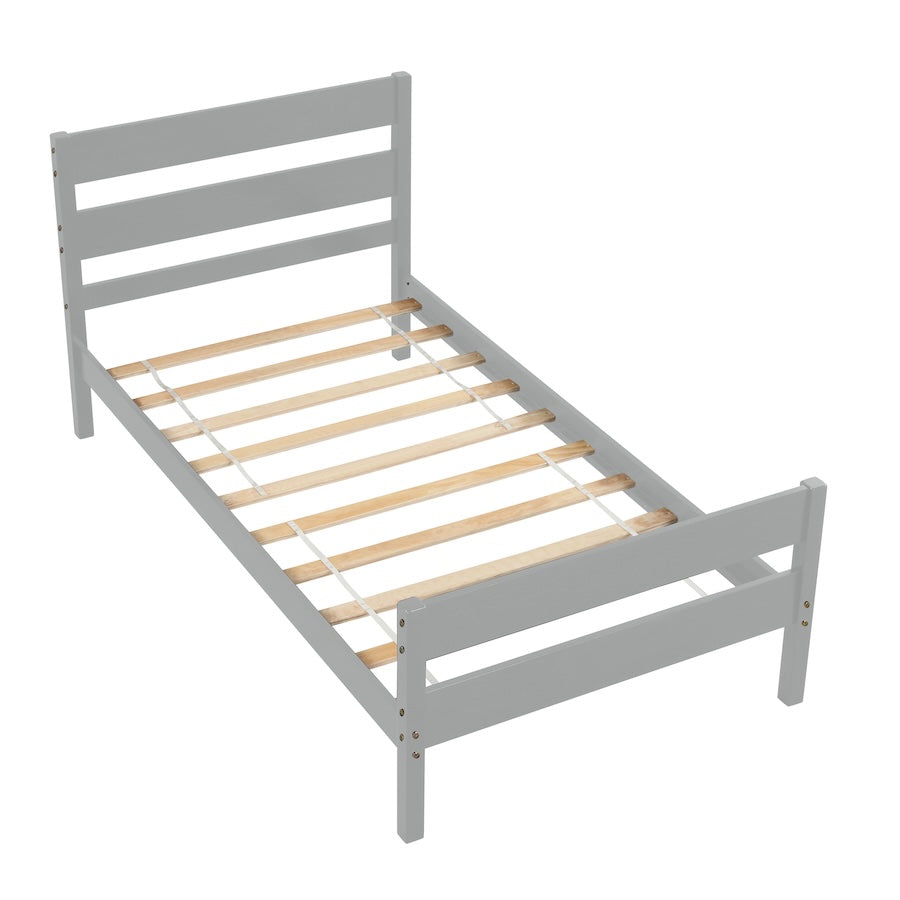 Mason Wooden Twin Platform Bed - Gray