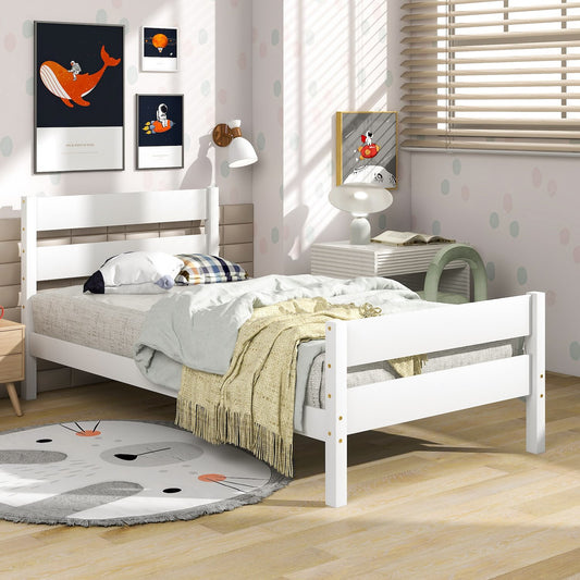 Mason Wooden Twin Platform Bed - White