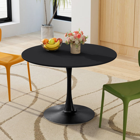 Katriina 42" Round Modern Tulip Table - Black