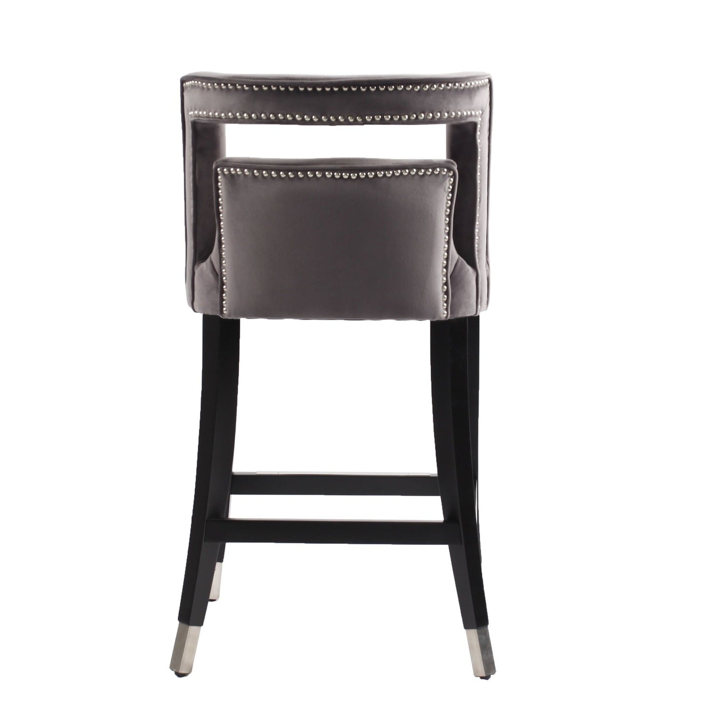 O'Life Contemporary Suede Counter Height Stools with Nailhead Trim Set of 2 - Gray