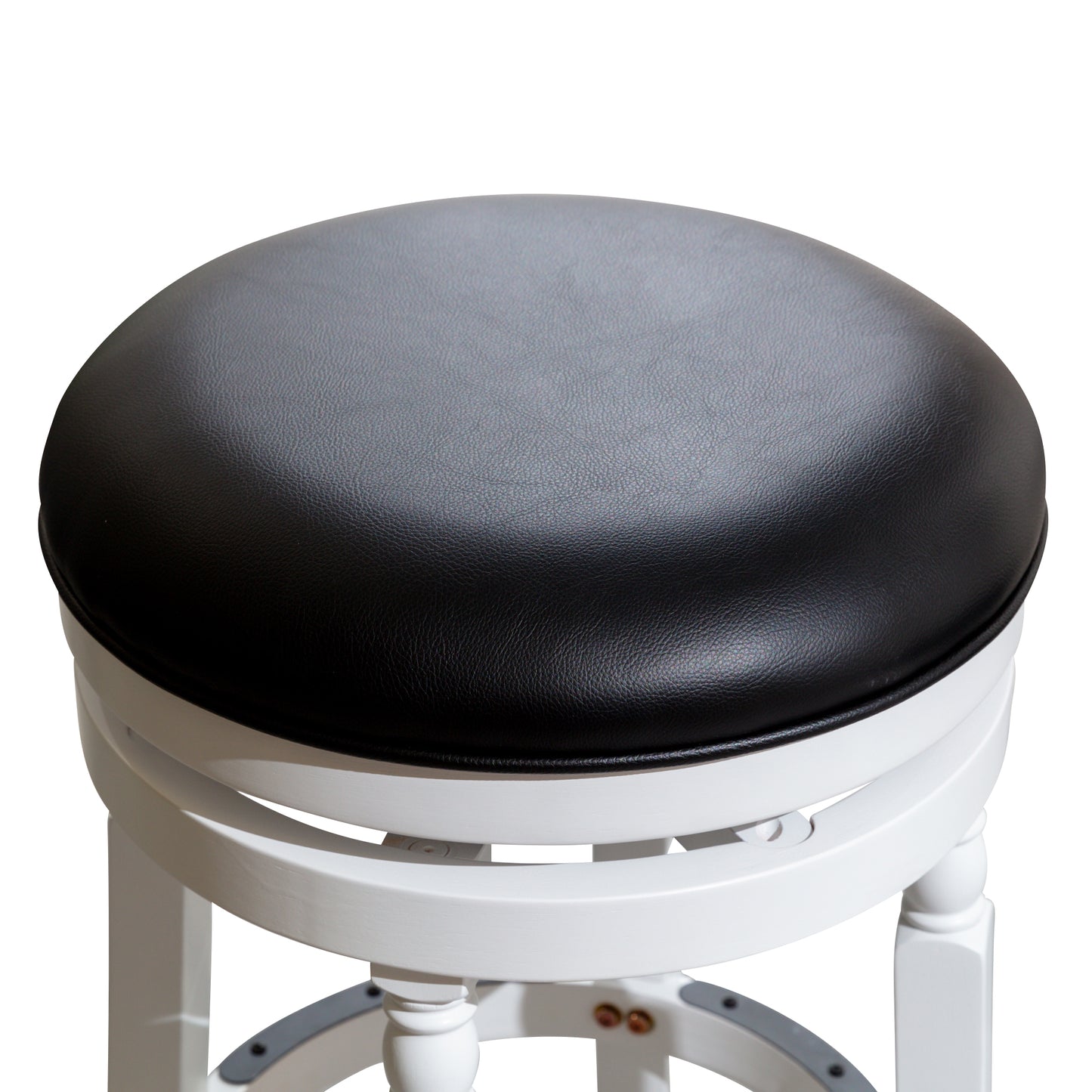 Palmer Lake 30" Bar Stool with Padded Leather Seat - White & Black