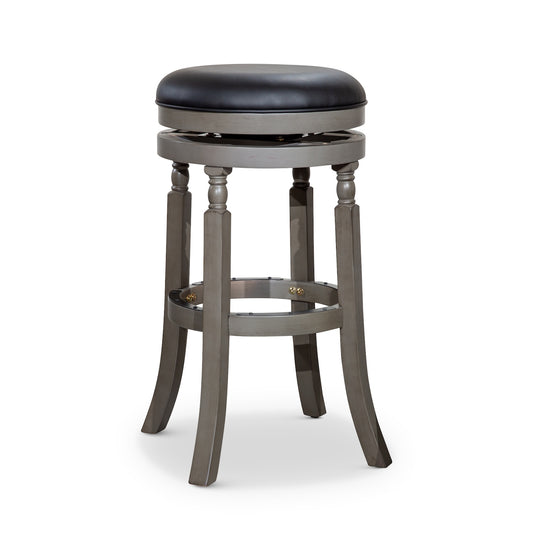 Palmer Lake 30" Bar Stool with Padded Leather Seat - Gray