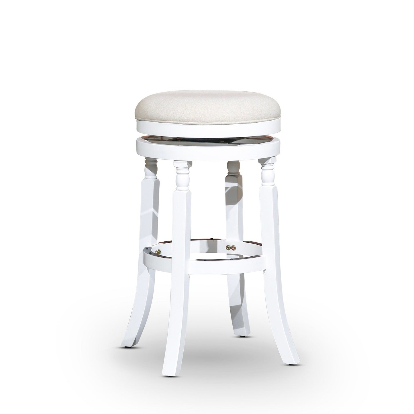 Palmer Lake 30" Bar Stool with Upholstered Seat - White & Beige