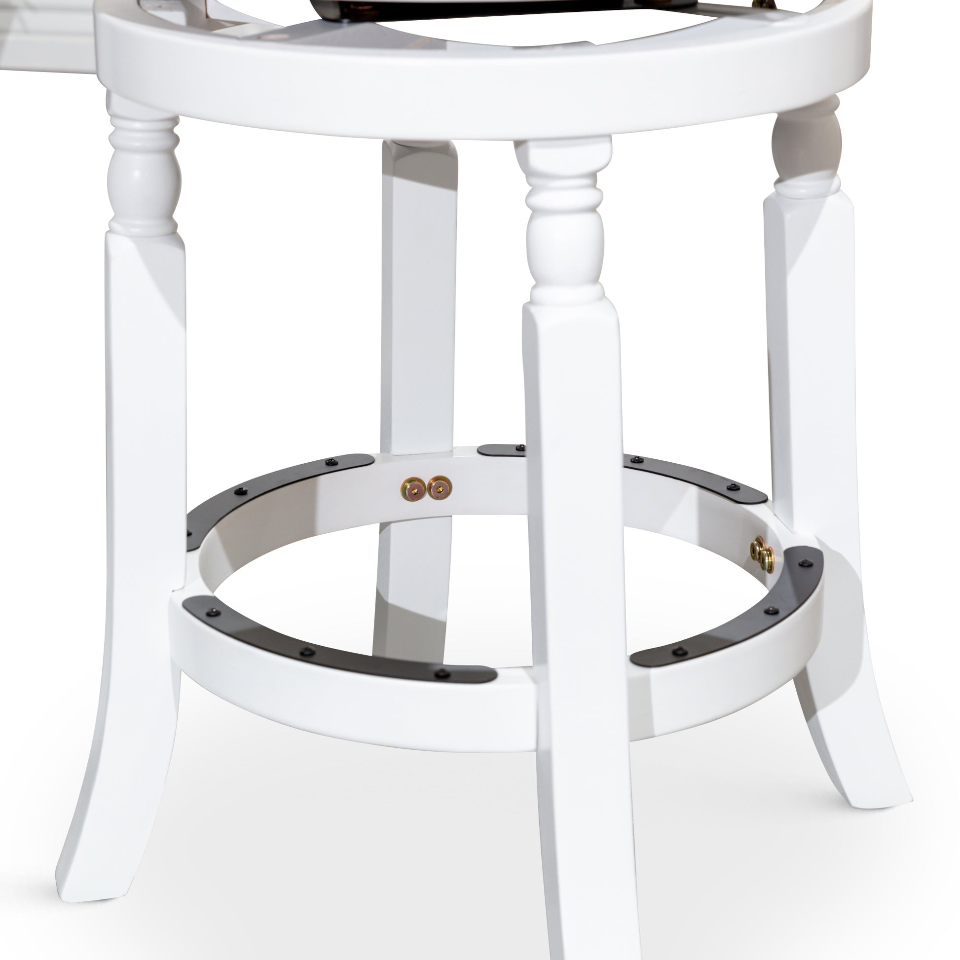 Palmer Lake 30" Bar Stool with Padded Leather Seat - White & Black