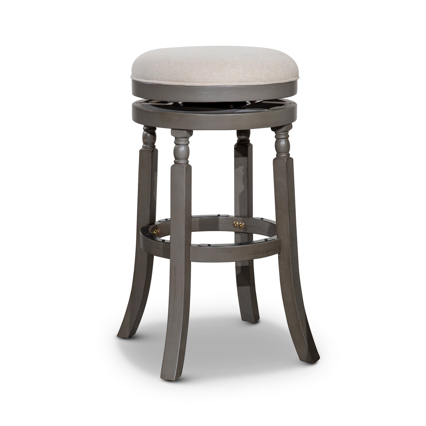 Palmer Lake 30" Bar Stool with Upholstered Seat - Beige & Gray