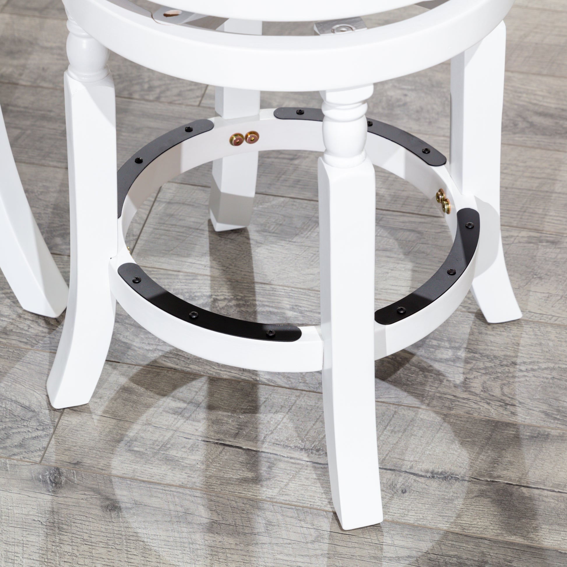 Palmer Lake 30" Bar Stool with Upholstered Seat - White & Charcoal