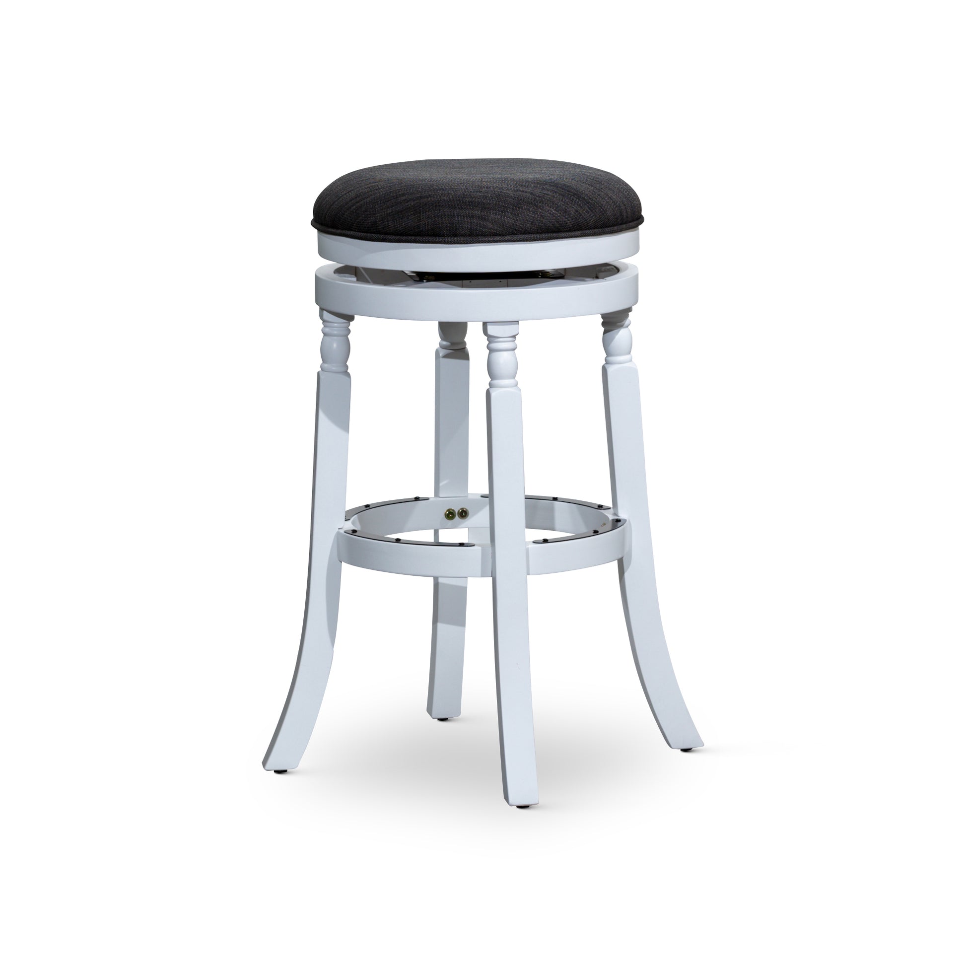 Palmer Lake 30" Bar Stool with Upholstered Seat - White & Charcoal