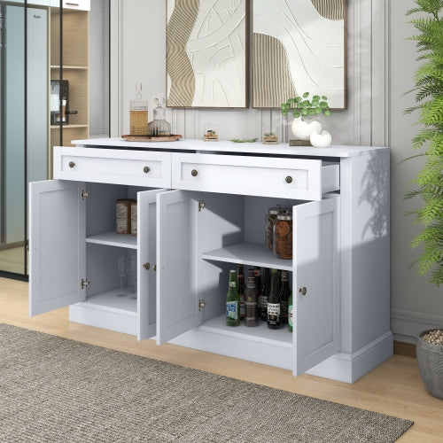 TREXM Modern Buffet Sideboard Cabinet with 2 Drawers - White ...