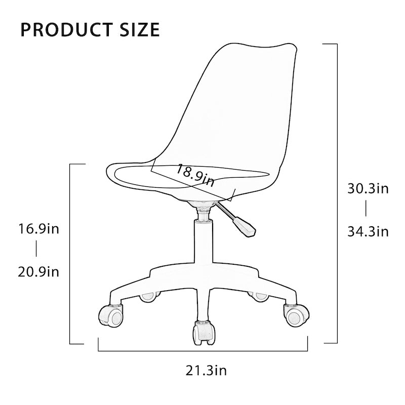 Mora Modern Swivel Office Chair in Transparent Plastic - Gray