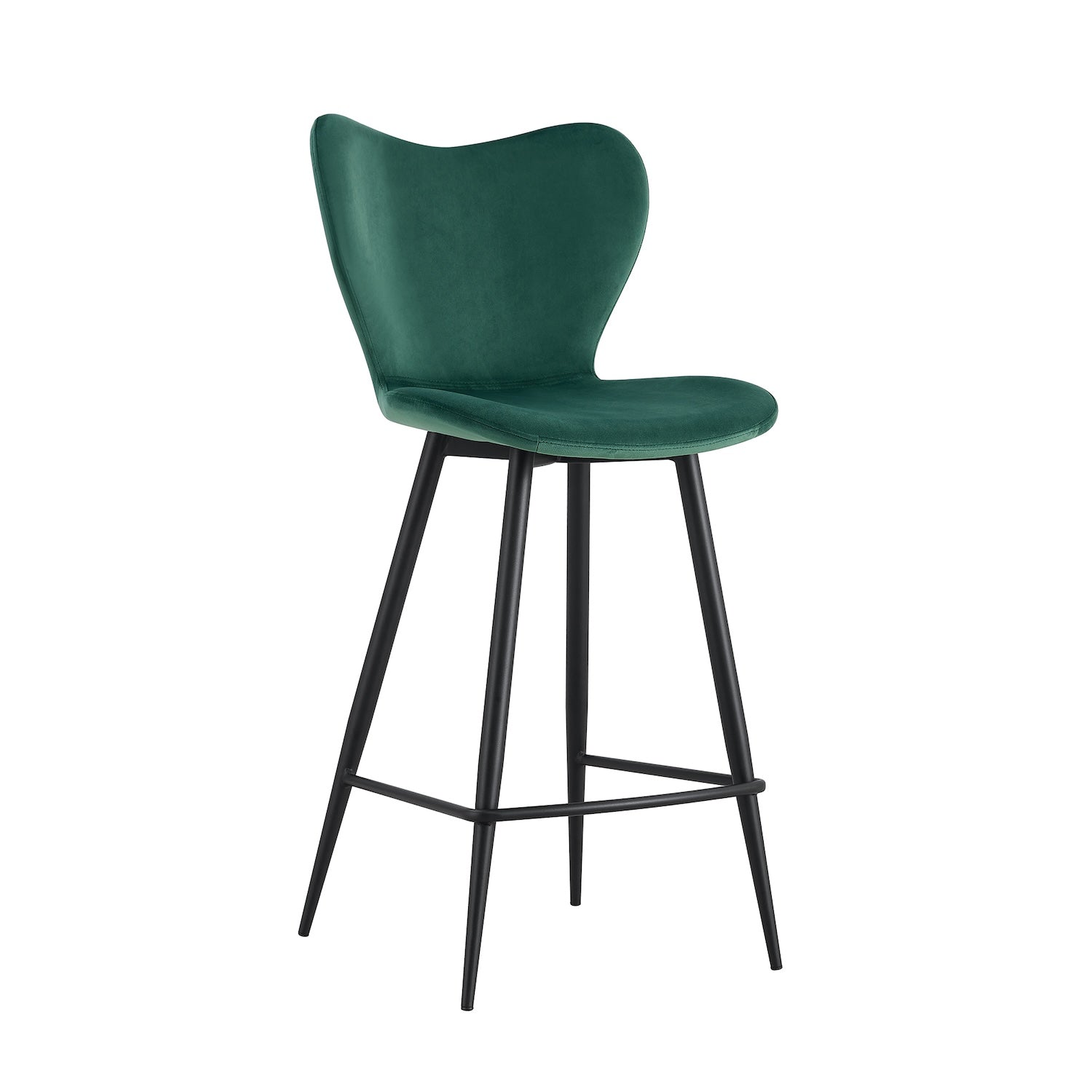 WS Modern Minimalist Counter Height Stool Set of 2 Green