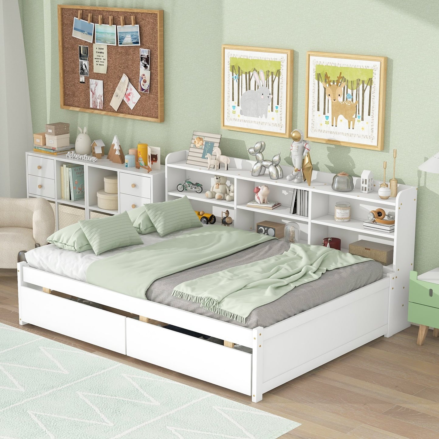 Ainsley Full Size Bookcase Daybed with Storage Drawers