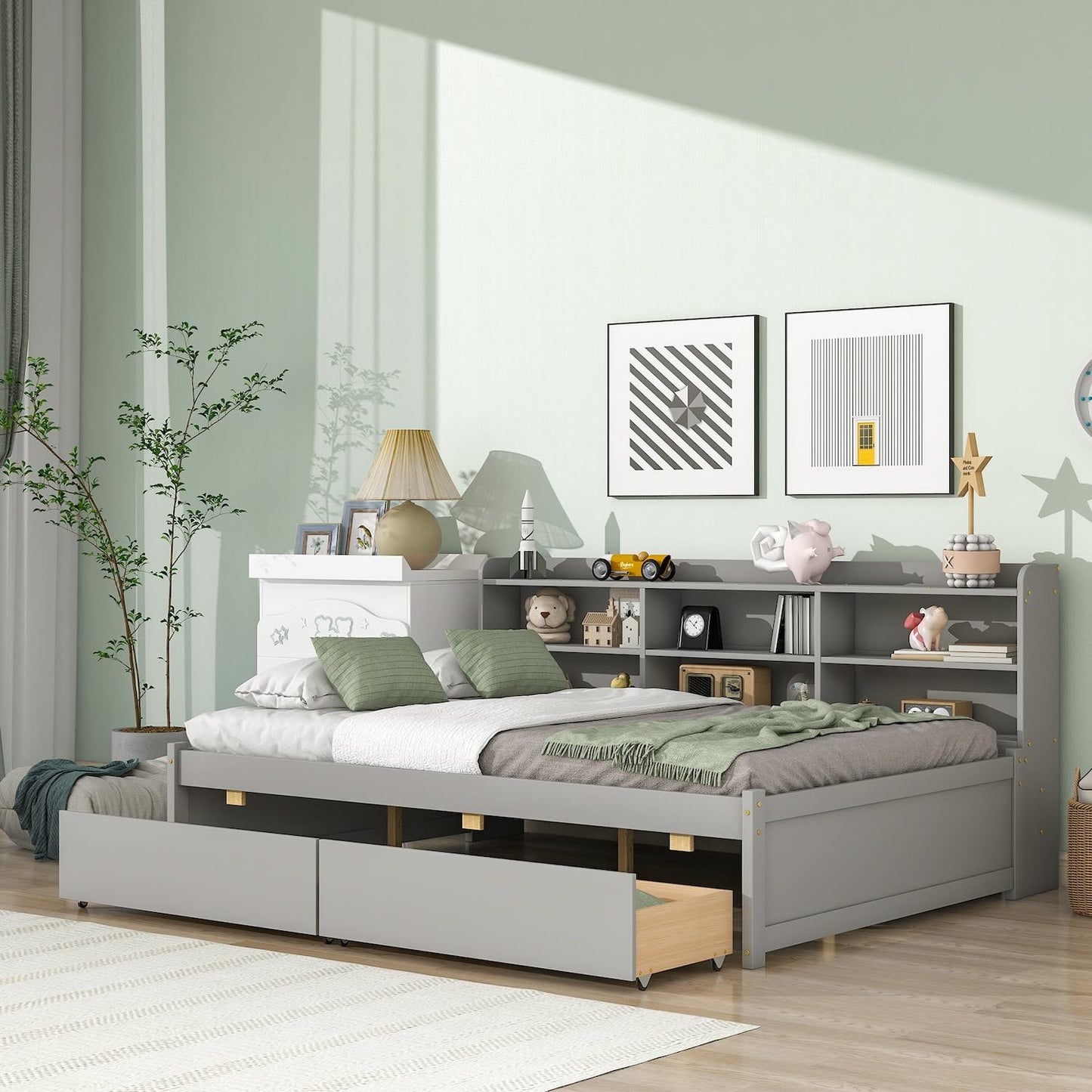 Ainsley Full Size Bookcase Daybed with Storage Drawers