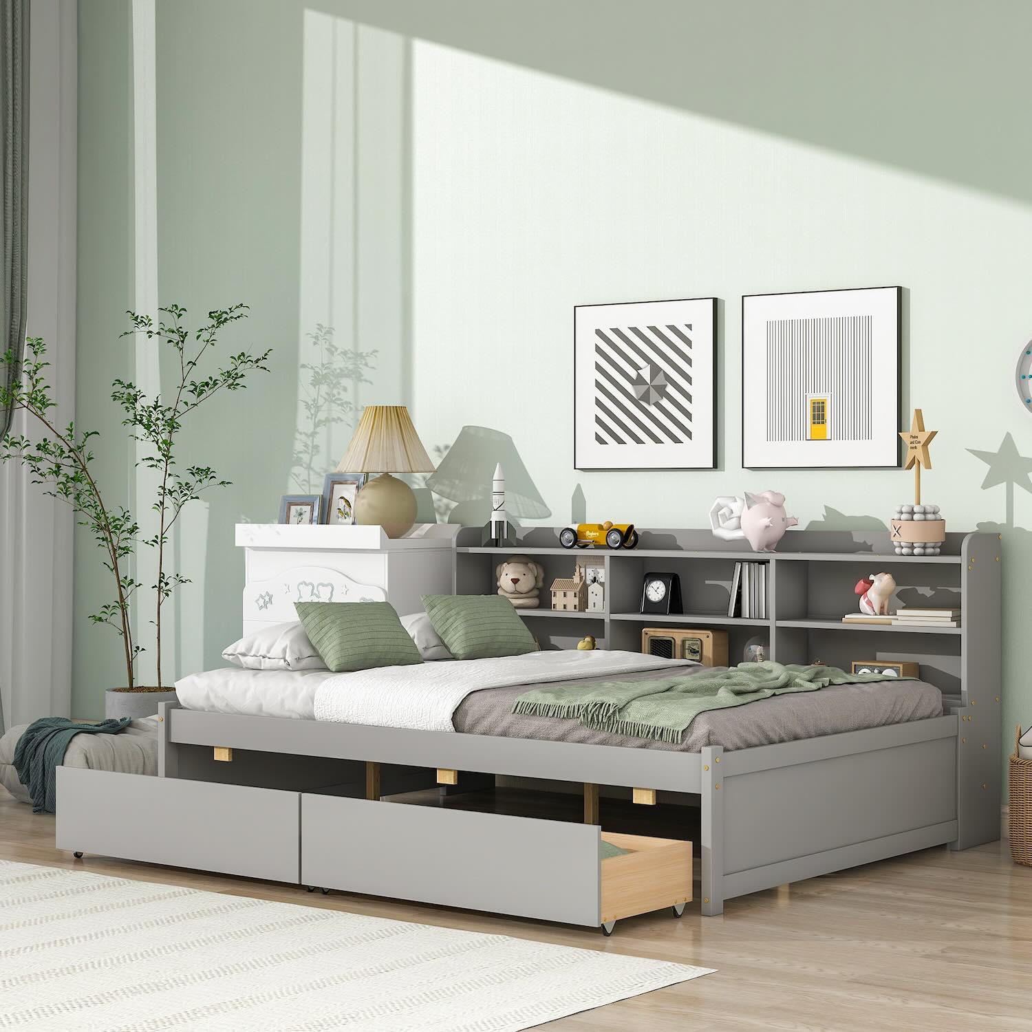 Ainsley Twin Size Bookcase Daybed with Storage Drawers