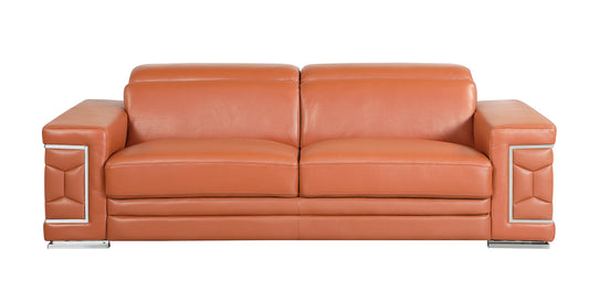 GU Furniture Modern Italian Leather Sofa - Camel