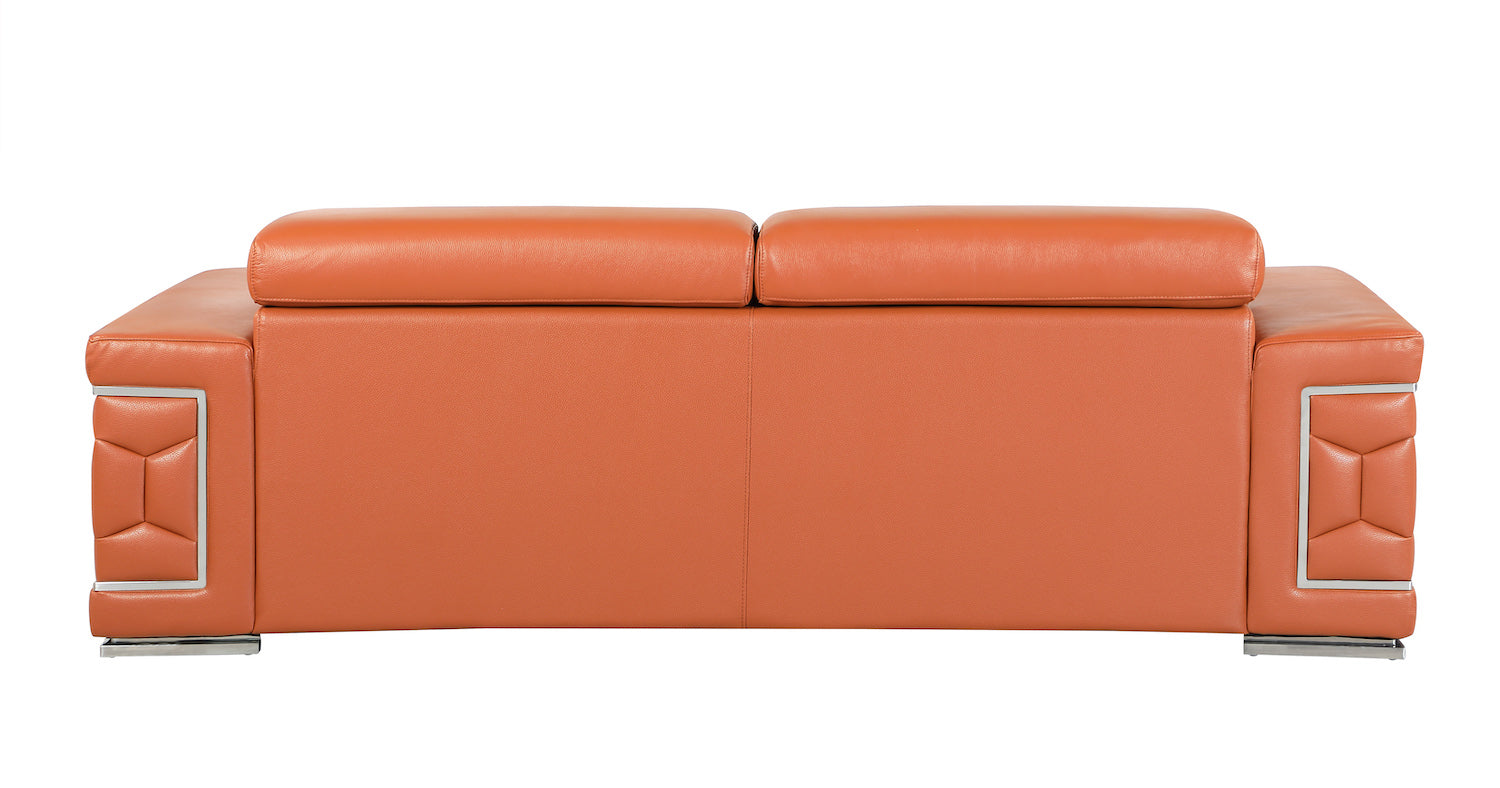 GU Furniture Modern Italian Leather Sofa - Camel