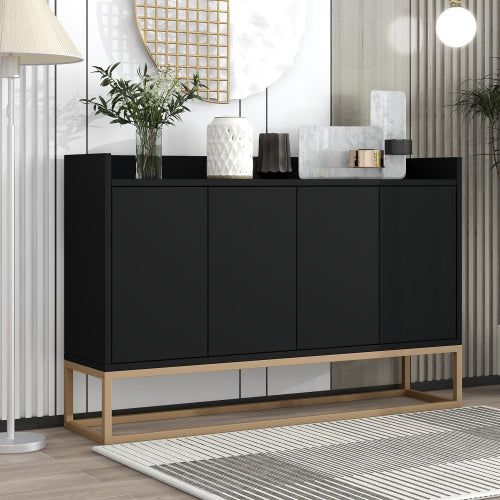 TREXM Modern Elegant Buffet Sideboard Cabinet - Black