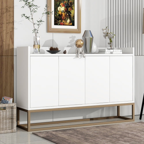 TREXM Modern Elegant Buffet Sideboard Cabinet - White