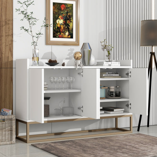 TREXM Modern Elegant Buffet Sideboard Cabinet - White