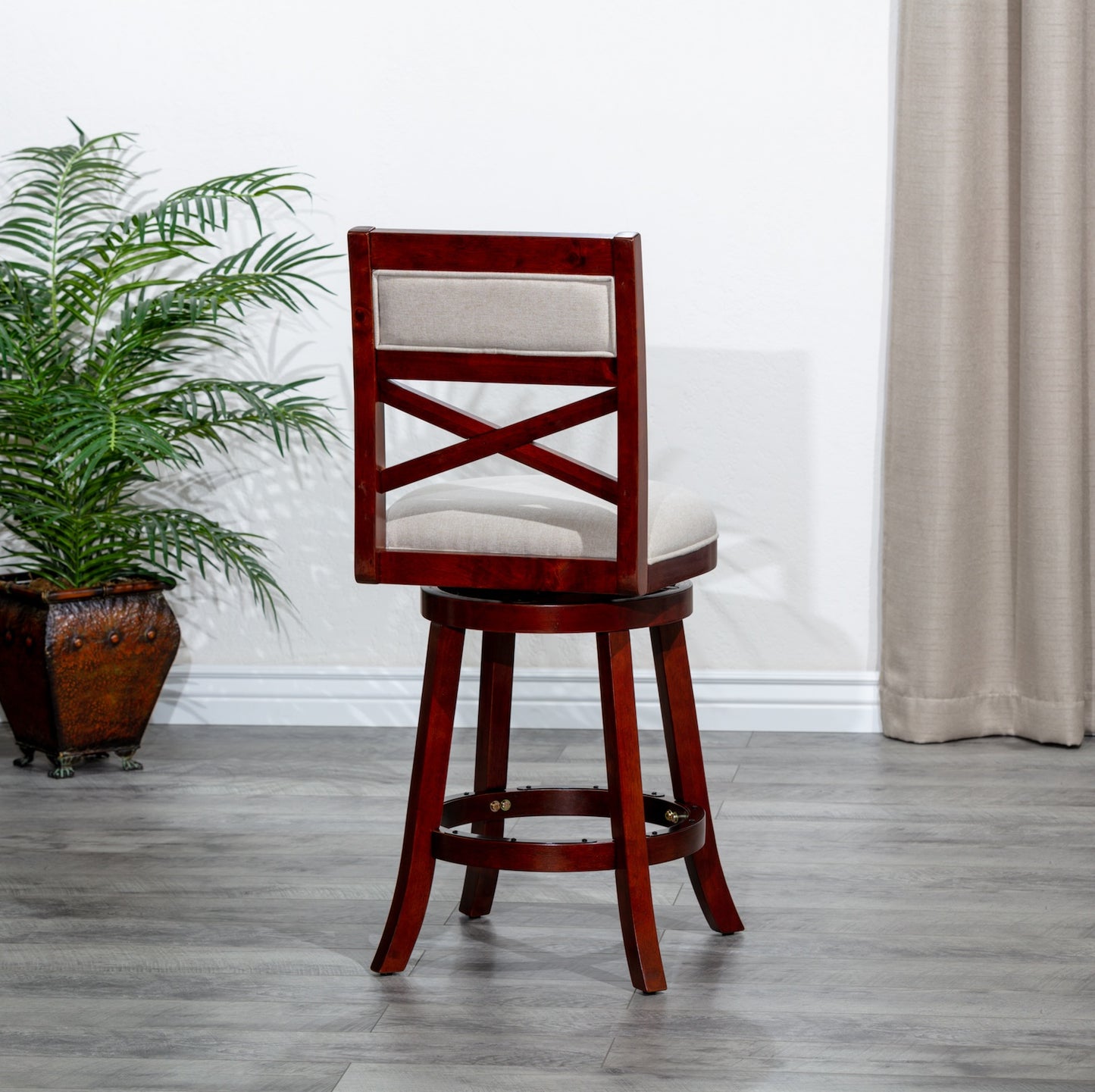 Bear Lake 30" X-Back Swivel Bar Stool - Cherry