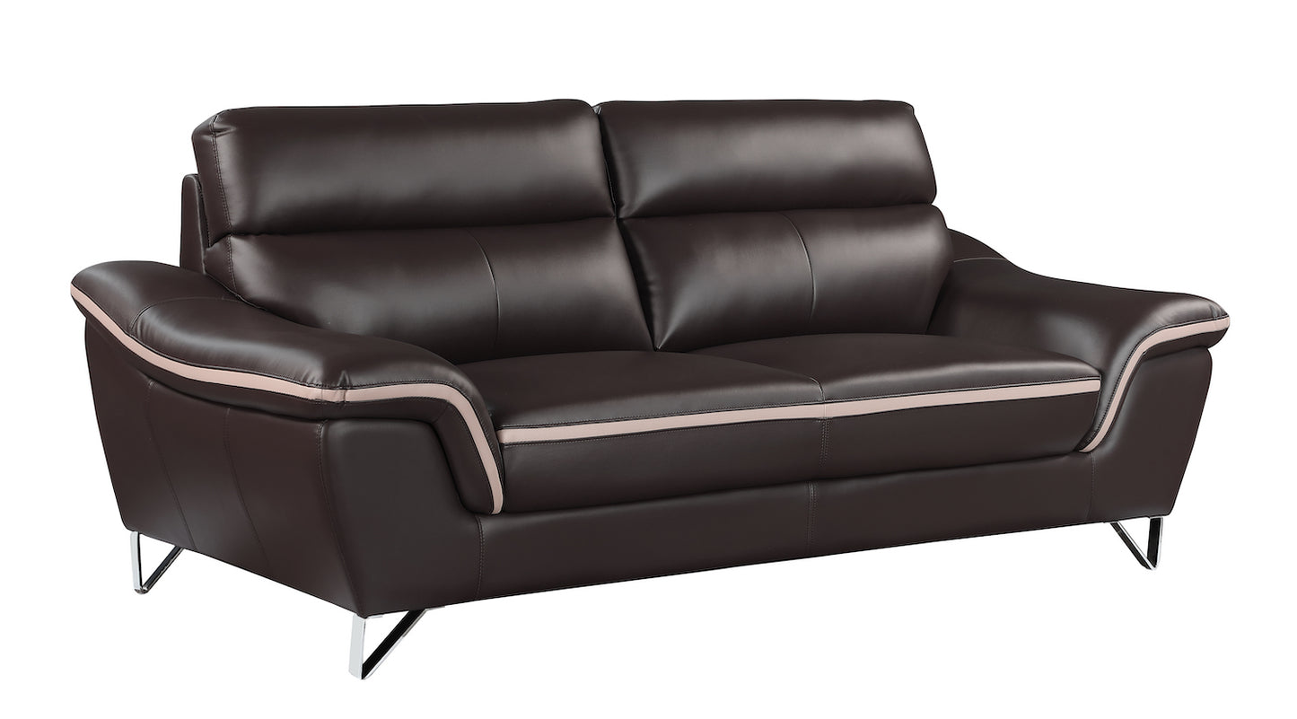 GU Furniture Modern Italian Leather Sofa - Brown