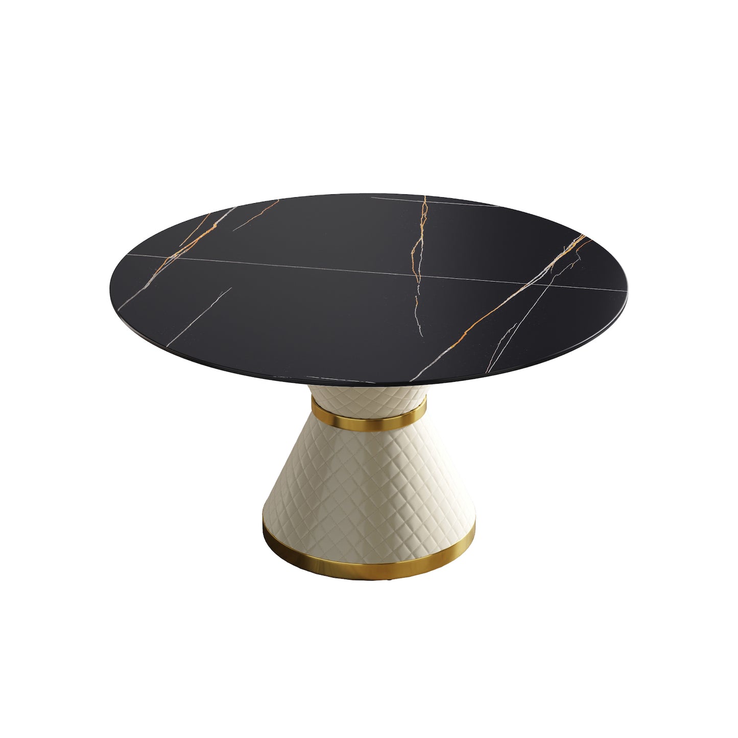 Atunus Modern 53" Sintered Stone Dining Table with Carbon Steel Base