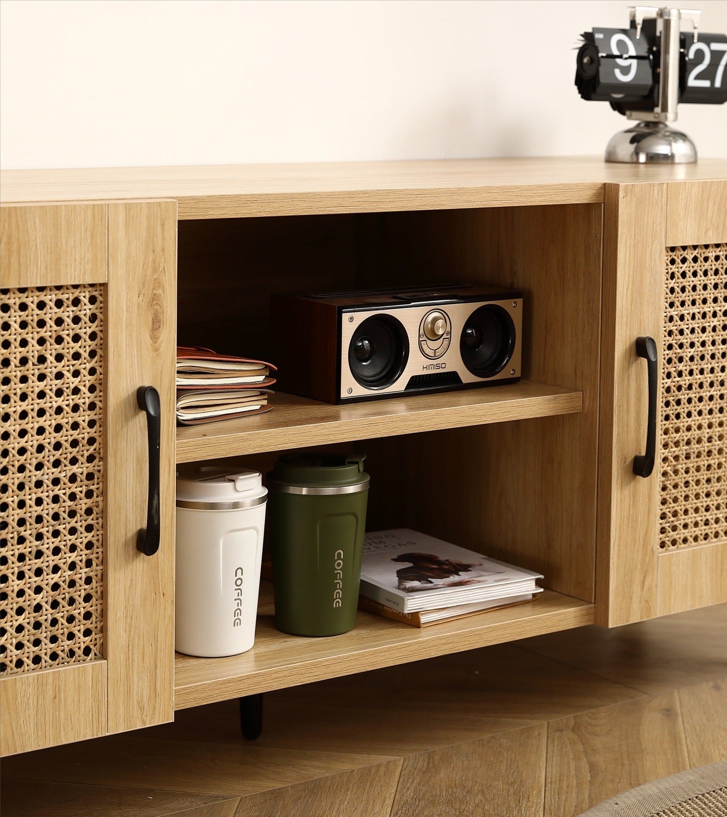 Furnisoar Mid-Century Modern TV Console in - Oak