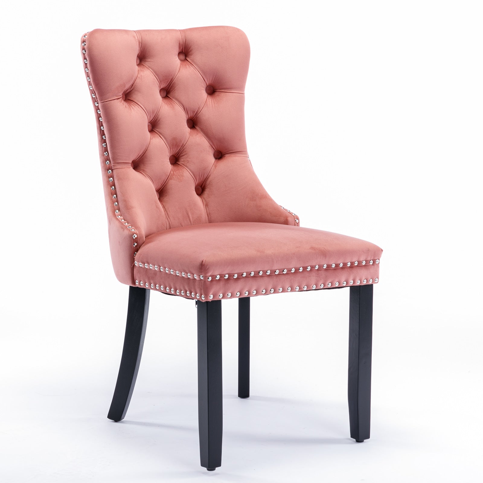 Pink chair outlet with black legs