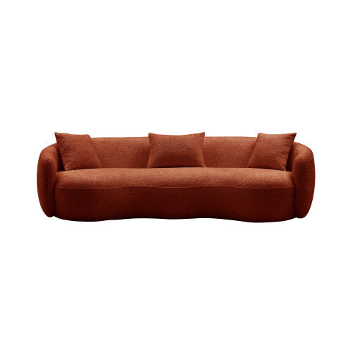 Justone Interior Mid Century Modern Curved Sofa Set - Orange