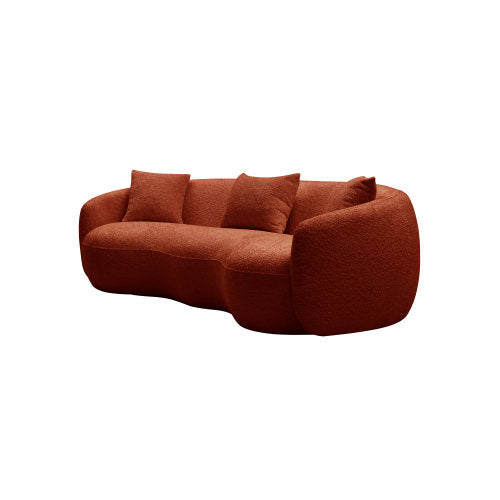 Justone Interior Mid Century Modern Curved Sofa Set - Orange